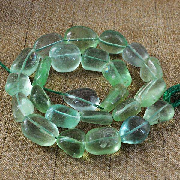 gemsmore:Natural Amazing Green Fluorite Drilled Beads Strand