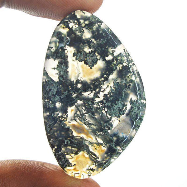 gemsmore:Natural Amazing Green Moss Agate Loose Gemstone