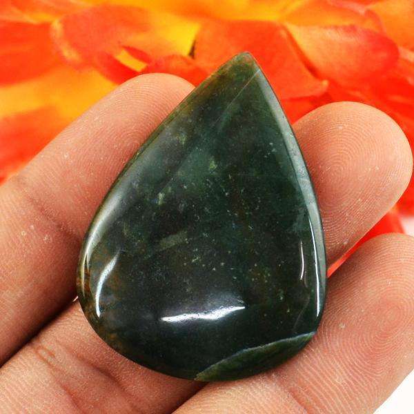 gemsmore:Natural Amazing Green Moss Agate Pear Shape Untreated Loose Gemstone