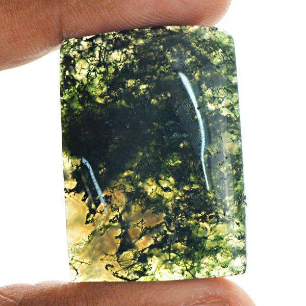 gemsmore:Natural Amazing Green Moss Agate Untreated Loose Gemstone