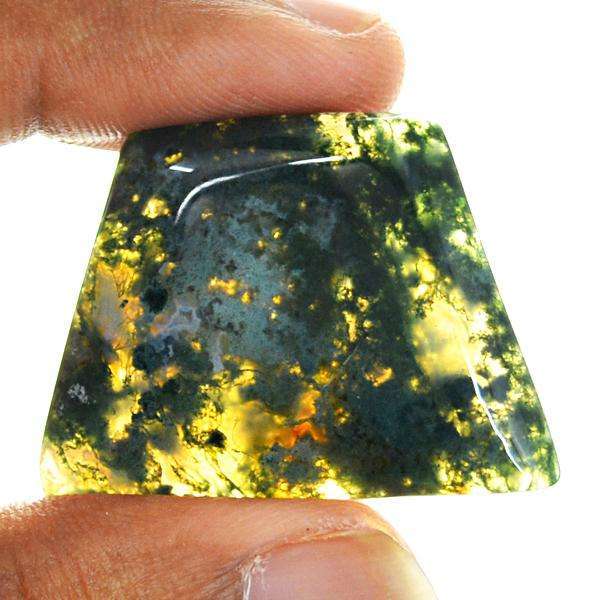 gemsmore:Natural Amazing Green Moss Agate Untreated Loose Gemstone