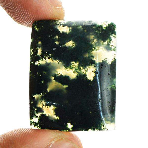 gemsmore:Natural Amazing Green Moss Agate Untreated Loose Gemstone