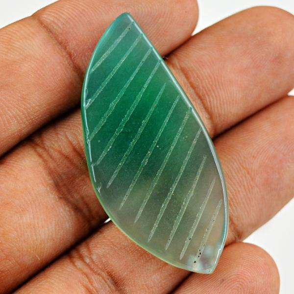 gemsmore:Natural Amazing Green Onyx Carved Untreated Loose Gemstone