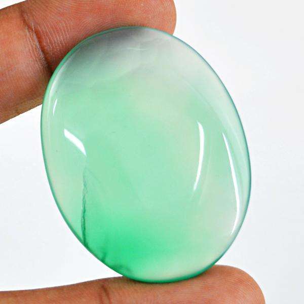 gemsmore:Natural Amazing Green Onyx Oval Shape Untreated Loose Gemstone