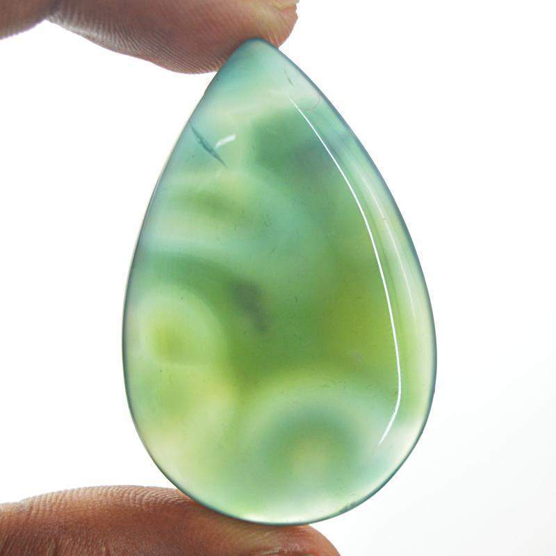 gemsmore:Natural Amazing Green Onyx Pear Shape Gemstone