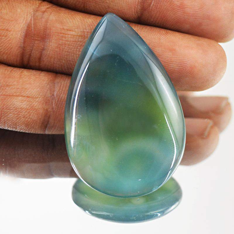 gemsmore:Natural Amazing Green Onyx Pear Shape Gemstone