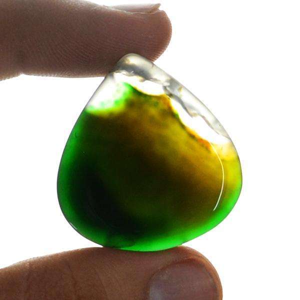 gemsmore:Natural Amazing Green Onyx Pear Shape Untreated Loose Gemstone