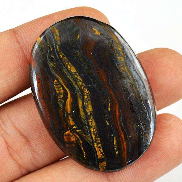 gemsmore:Natural Amazing Iron Tiger Eye Oval Shape Loose Gemstone