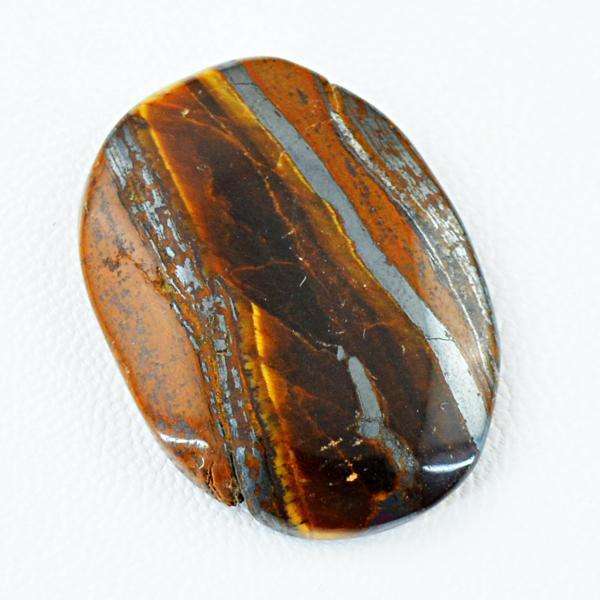 gemsmore:Natural Amazing Iron Tiger Eye Oval Shape Loose Gemstone