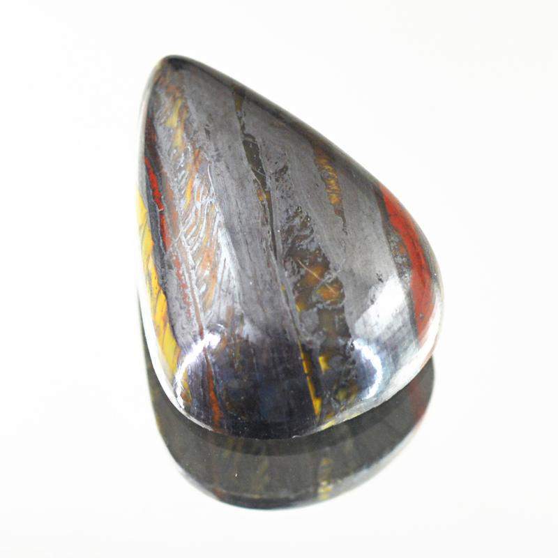 gemsmore:Natural Amazing Iron Tiger Eye Pear Shape Gemstone
