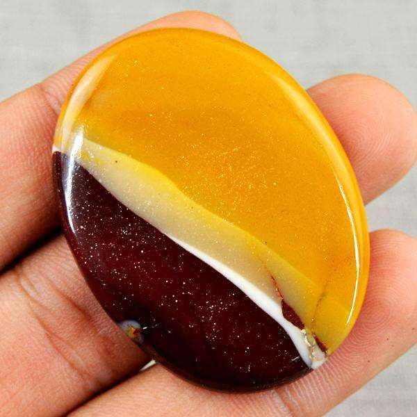 gemsmore:Natural Amazing Mookaite Oval Shape Untreated Loose Gemstone