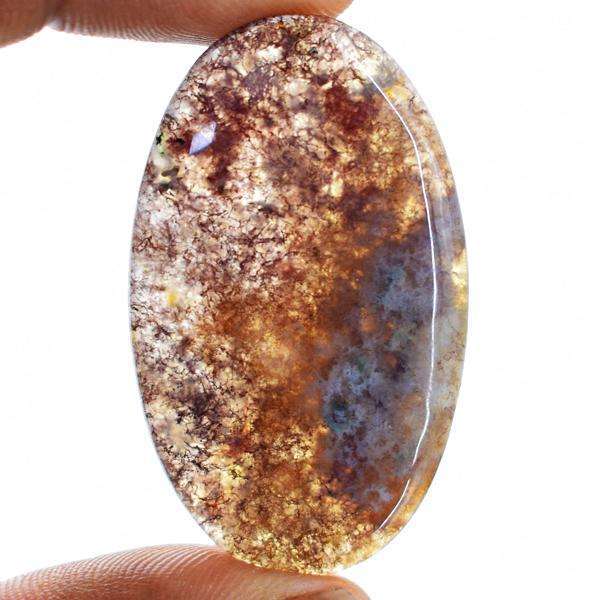 gemsmore:Natural Amazing Moss Agate Oval Shape Untreated Loose Gemstone