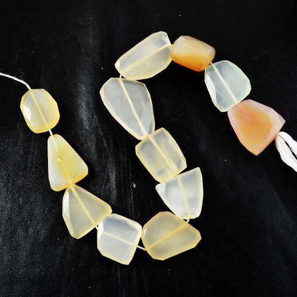 gemsmore:Natural Amazing Multicolor Faceted Moonstone Drilled Beads Strand
