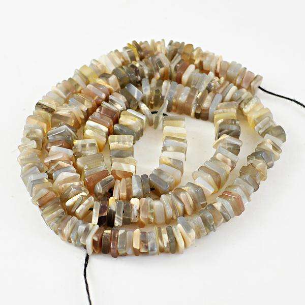 gemsmore:Natural Amazing Multicolor Moonstone Drilled Beads Strand