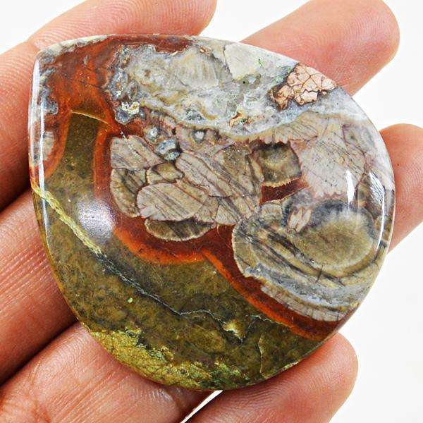 gemsmore:Natural Amazing Mushroom Rhyolite Pear Shape Loose Gemstone