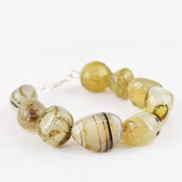 gemsmore:Natural Amazing Onyx Bracelet Unheated Beads
