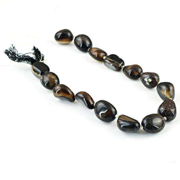 gemsmore:Natural Amazing Onyx Drilled Beads Strand