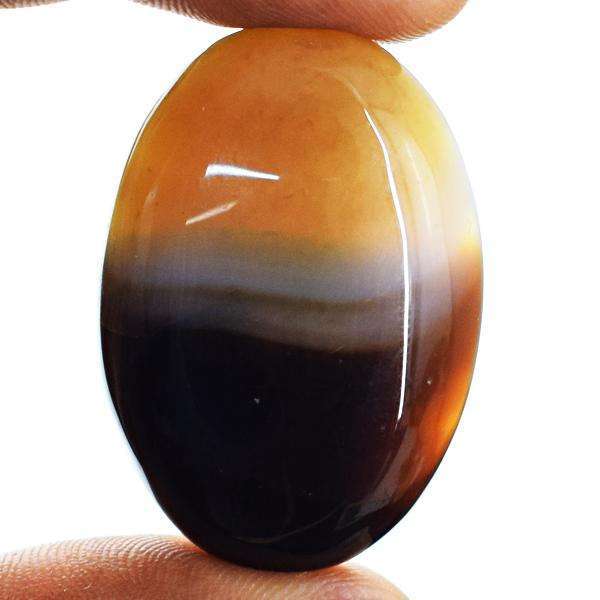 gemsmore:Natural Amazing Onyx Oval Shape Untreated Loose Gemstone