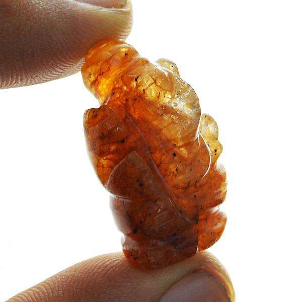gemsmore:Natural Amazing Orange Aventurine Carved Lord Ganesha Gemstone
