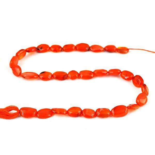 gemsmore:Natural Amazing Orange Carnelian Drilled Beads Strand