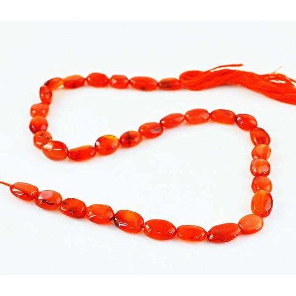 gemsmore:Natural Amazing Orange Carnelian Drilled Beads Strand