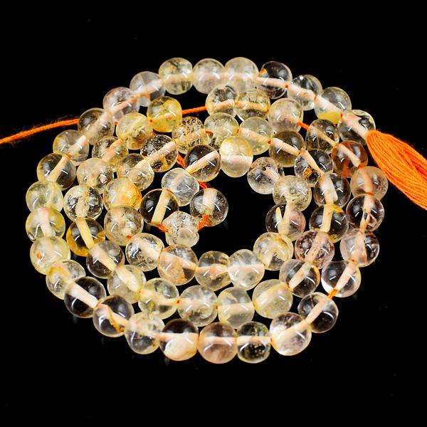 gemsmore:Natural Amazing Orange Citrine Round Shape Drilled Beads Strand