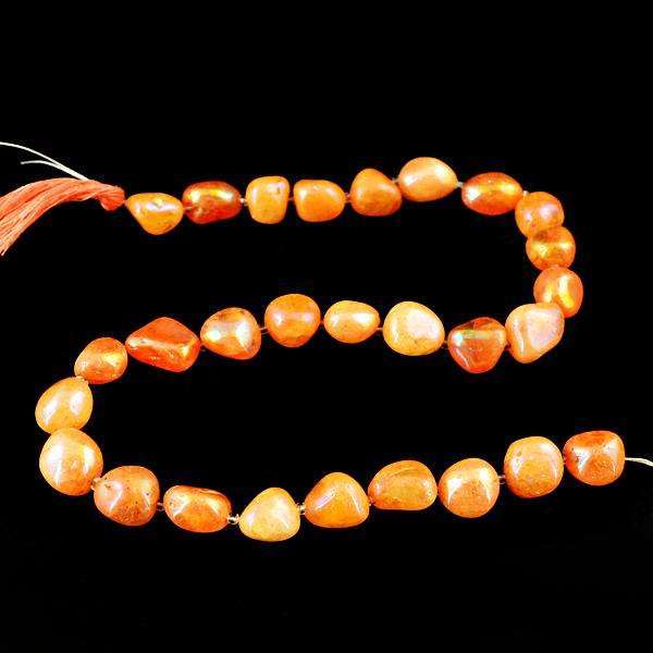 gemsmore:Natural Amazing Orange Coated Onyx Drilled Beads Strand
