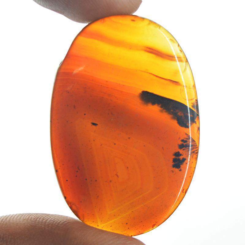 gemsmore:Natural Amazing Orange Onyx Oval Shape Gemstone