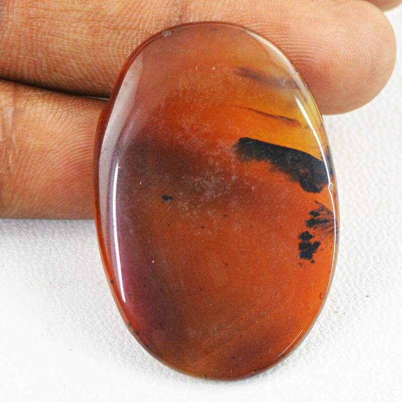 gemsmore:Natural Amazing Orange Onyx Oval Shape Gemstone