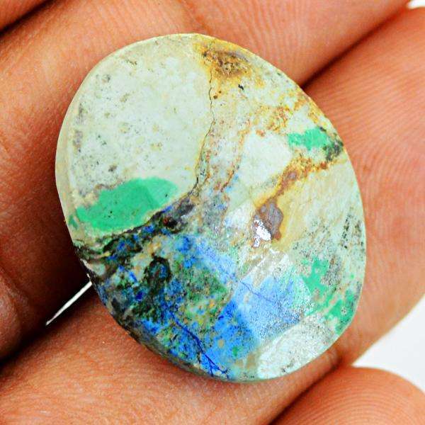 gemsmore:Natural Amazing Oval Shape Azurite Faceted Untreated Loose Gemstone