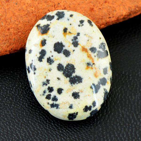 gemsmore:Natural Amazing Oval Shape Dalmatian Jasper Loose Gemstone