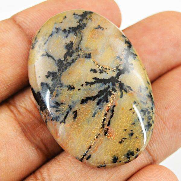 gemsmore:Natural Amazing Oval Shape Dendrite Opal Untreated Loose Gemstone