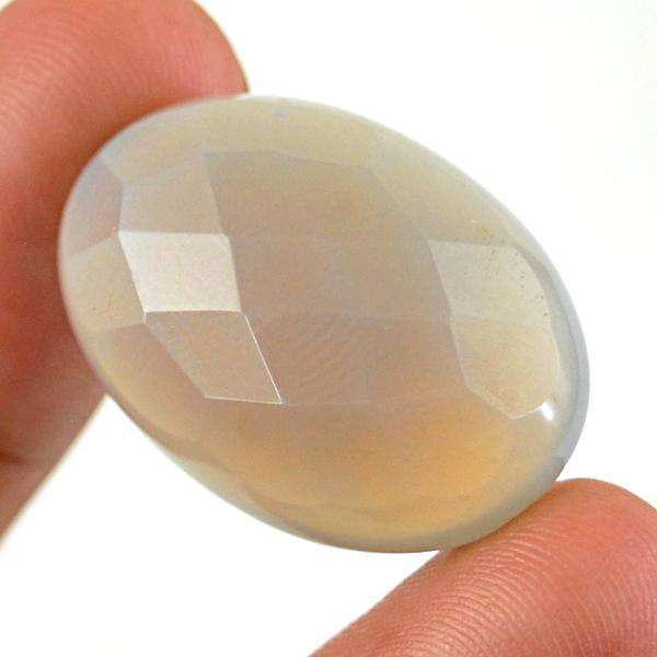 gemsmore:Natural Amazing Oval shape Faceted Agate Loose Gemstone