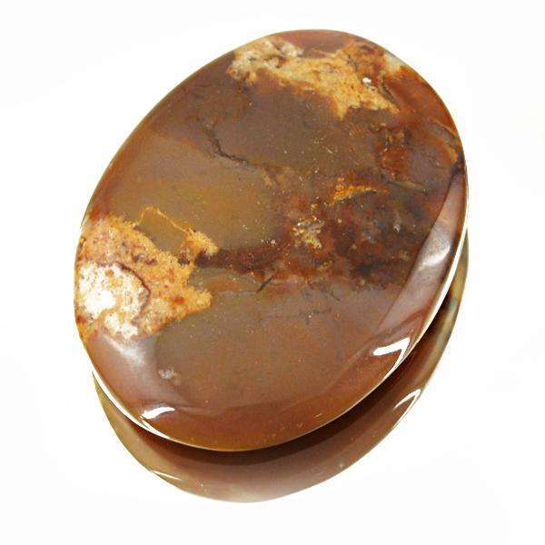 gemsmore:Natural Amazing Oval Shape Flower Agate Untreated Loose Gemstone