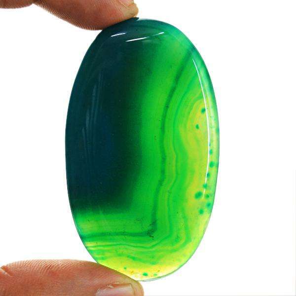 gemsmore:Natural Amazing Oval Shape Green Onyx Loose Gemstone