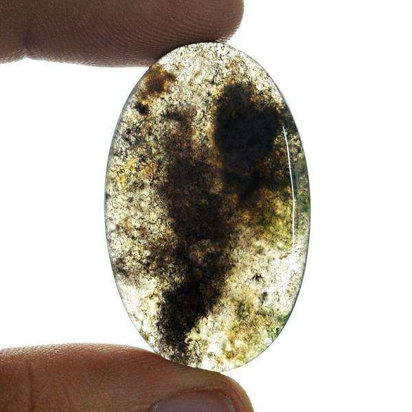 gemsmore:Natural Amazing Oval Shape Moss Agate Untreated Loose Gemstone
