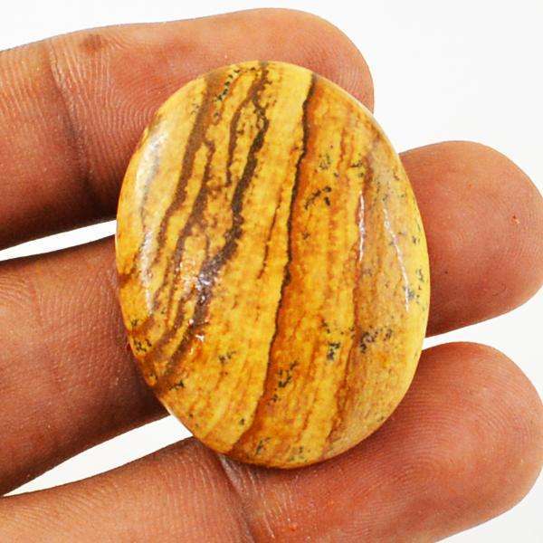 gemsmore:Natural Amazing Oval Shape Picture Jasper Untreated Loose Gemstone