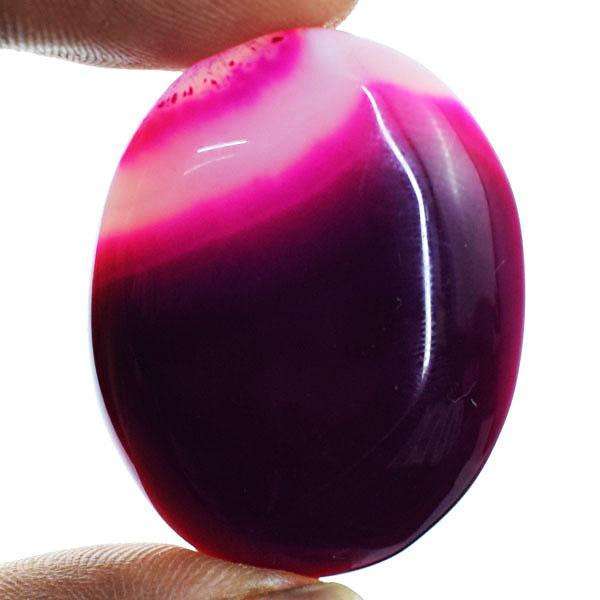 gemsmore:Natural Amazing Oval Shape Pink Onyx Loose Gemstone