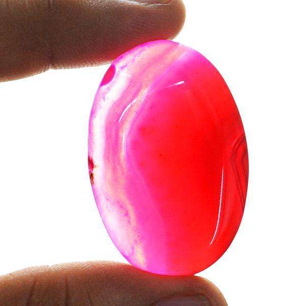 gemsmore:Natural Amazing Oval Shape Pink Onyx Untreated Loose Gemstone