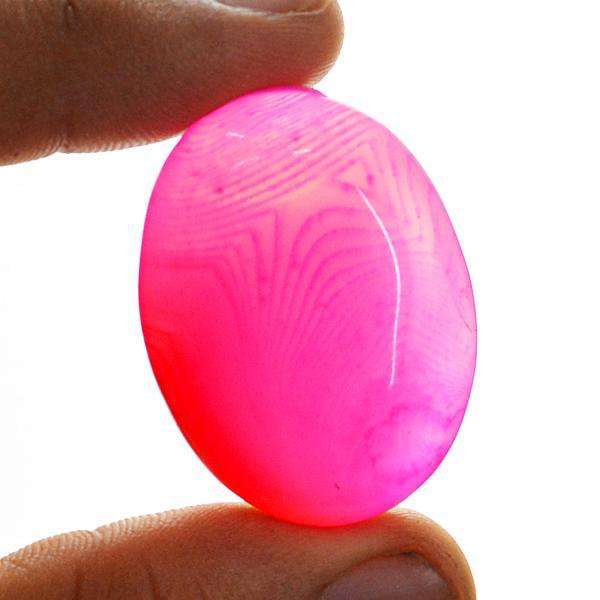 gemsmore:Natural Amazing Oval Shape Pink Onyx Untreated Loose Gemstone