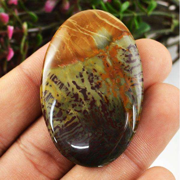 gemsmore:Natural Amazing Oval Shape Polygram Jasper Untreated Loose Gemstone