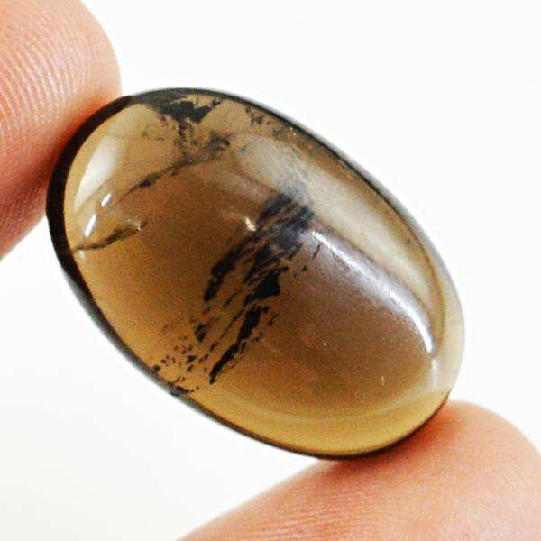 gemsmore:Natural Amazing Oval Shape Smoky Quartz Untreated Loose Gemstone