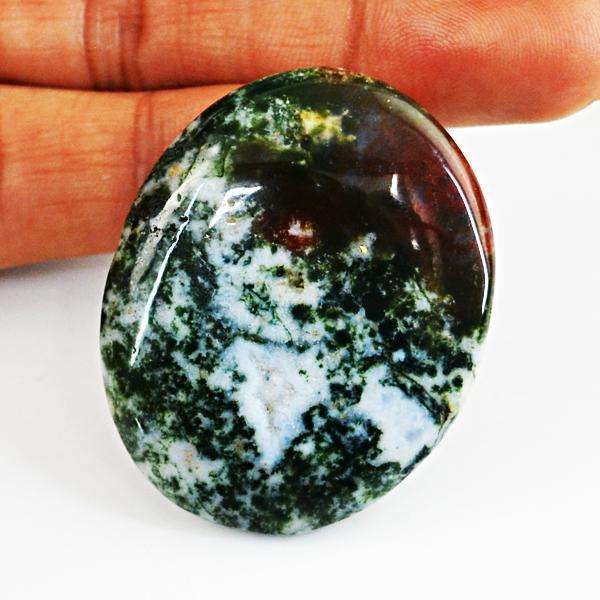 gemsmore:Natural Amazing Oval Shape Tree Agate Untreated Loose Gemstone