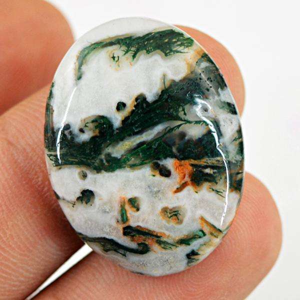 gemsmore:Natural Amazing Oval Shape Tree Agate Untreated Loose Gemstone