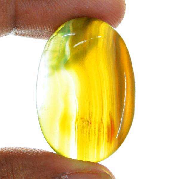 gemsmore:Natural Amazing Oval Shape Yellow Onyx Untreated Loose Gemstone