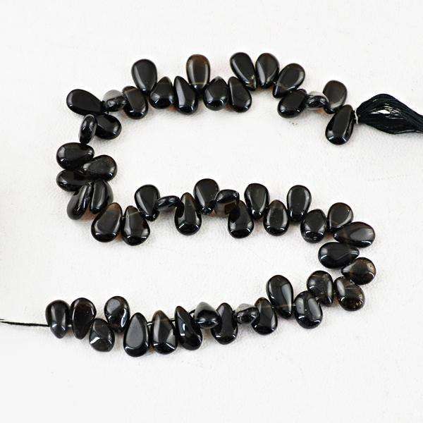 gemsmore:Natural Amazing Pear Shape Black Onyx Drilled Beads Strand