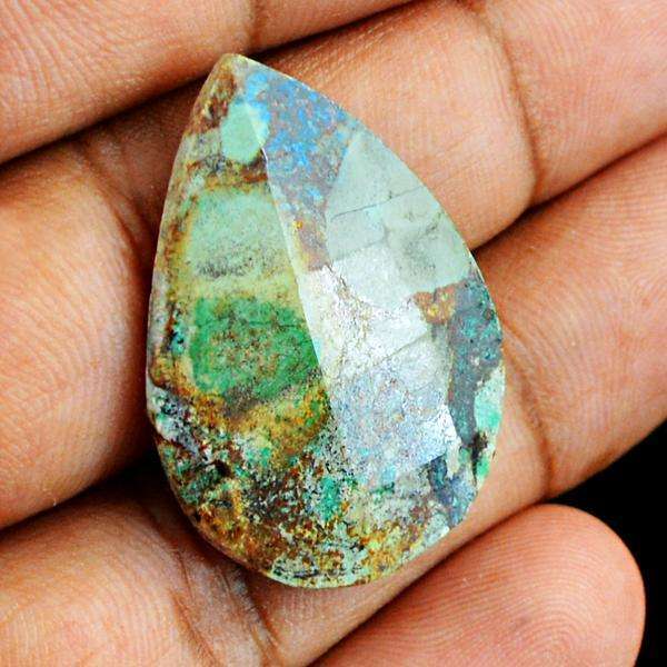 gemsmore:Natural Amazing Pear Shape Faceted Azurite Loose Gemstone