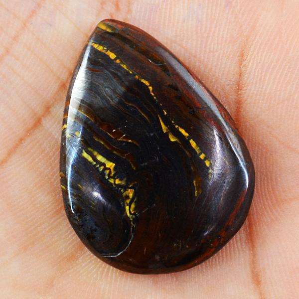 gemsmore:Natural Amazing Pear Shape Iron Tiger Eye Untreated Loose Gemstone