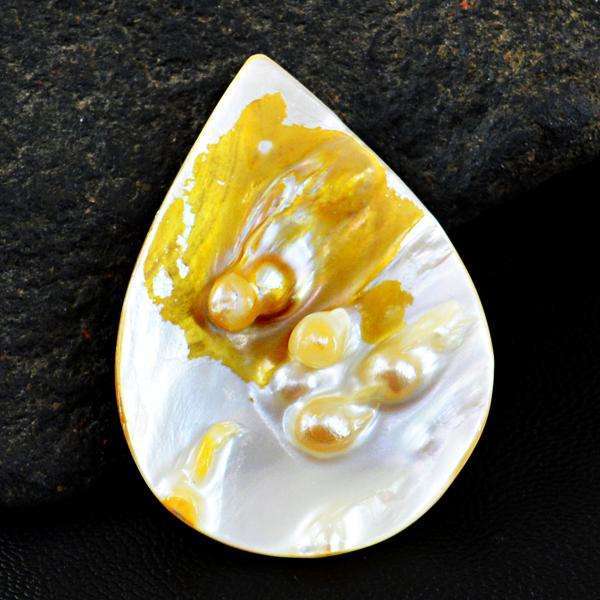 gemsmore:Natural Amazing Pear Shape Mother Pearl Untreated Loose Gemstone