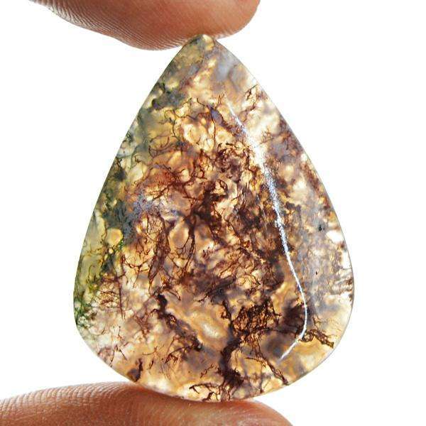 gemsmore:Natural Amazing Pear Shape Multicolor Moss Agate Loose Gemstone